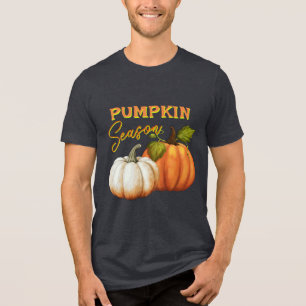 Pumpkin Season Fall Saying Tri-Blend Shirt