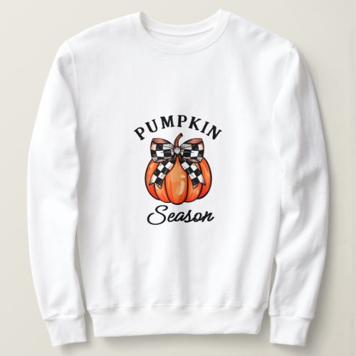 Pumpkin Season FallThanksgiving Coquette Bow Sweatshirt