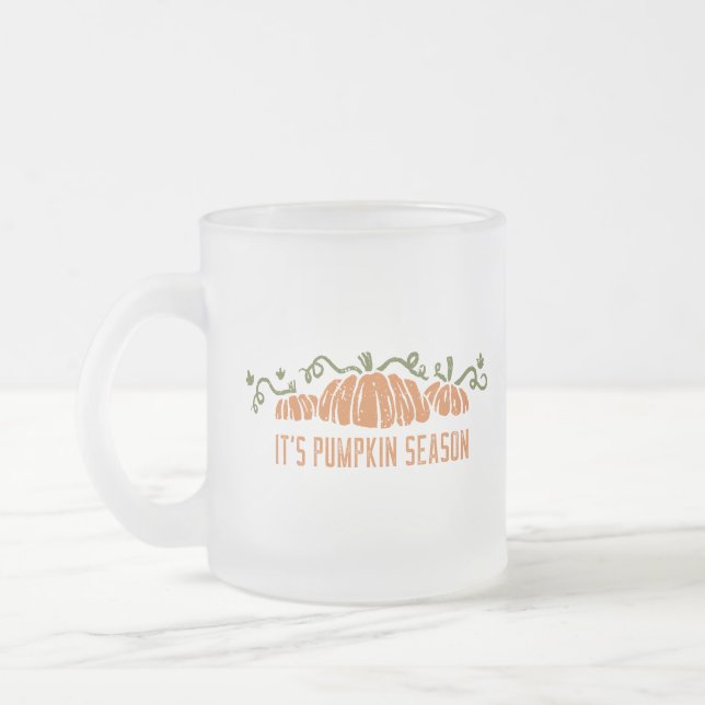 Pumpkin Season Frosted Glass Coffee Mug (Left)