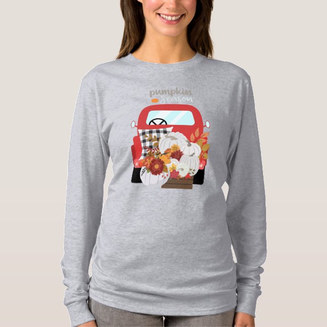 Pumpkin Season Pickup Truck  T-Shirt (Front)
