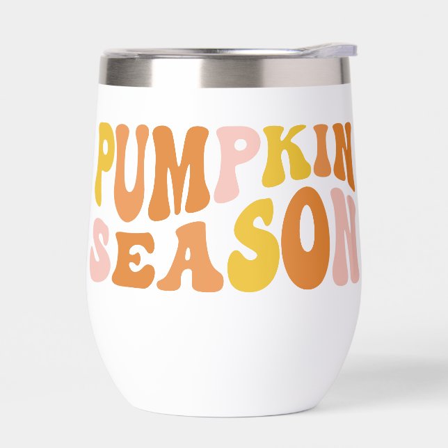 Pumpkin Season Thermal Wine Tumbler (Left)