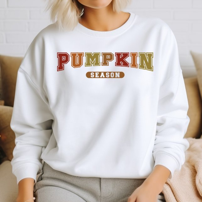 Pumpkin Season Trendy Fall Varsity Sweatshirt (Creator Uploaded)