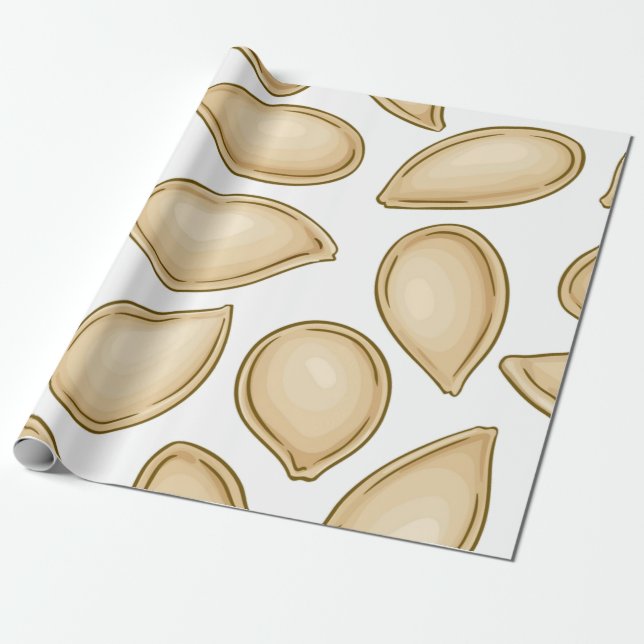 Pumpkin seeds pattern wrapping paper (Unrolled)