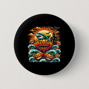 Pumpkin Shark Halloween Button