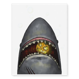 Pumpkin Shark Temporary Tattoos