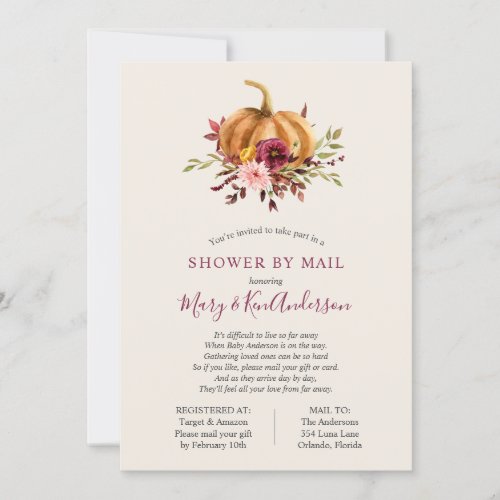 Pumpkin Shower by Mail Invitation