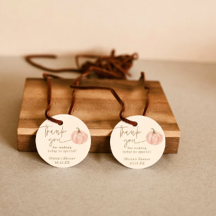Pumpkin Shower Favor Tag, Fall Girl Baby Shower Tags