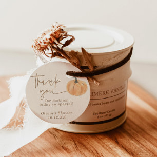 Pumpkin Shower Favor Tag, Fall Neutral Baby Shower Tags
