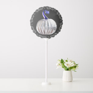 Pumpkin silver gray blue fall elegant balloon