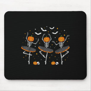 Pumpkin Skeleton Ballerinas Ballet Dance Girls Hal Mouse Pad