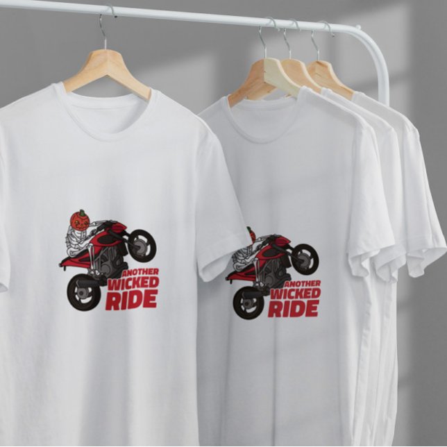 Pumpkin Skeleton Bike T-Shirt (Creator Uploaded)