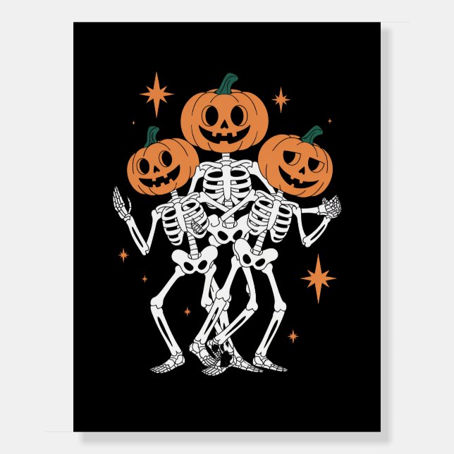 Pumpkin Skeleton Halloween Pumpkin Spooky Season  Foam Board (Front)