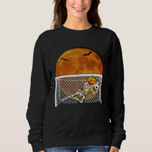 Pumpkin Skeleton Soccer Goal Keeper Halloween Goal Sweatshirt
