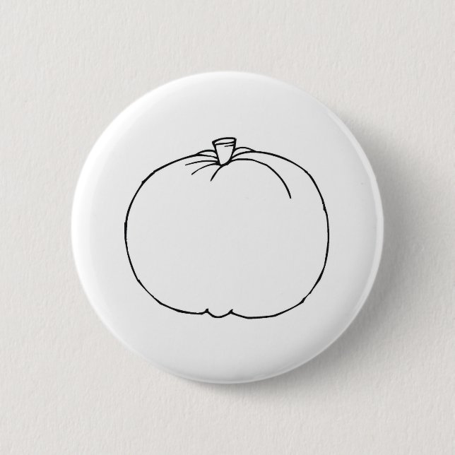 Pumpkin Sketch Pinback Button (Front)