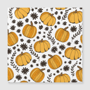 Pumpkin sketches: hand-drawn seamless pattern.