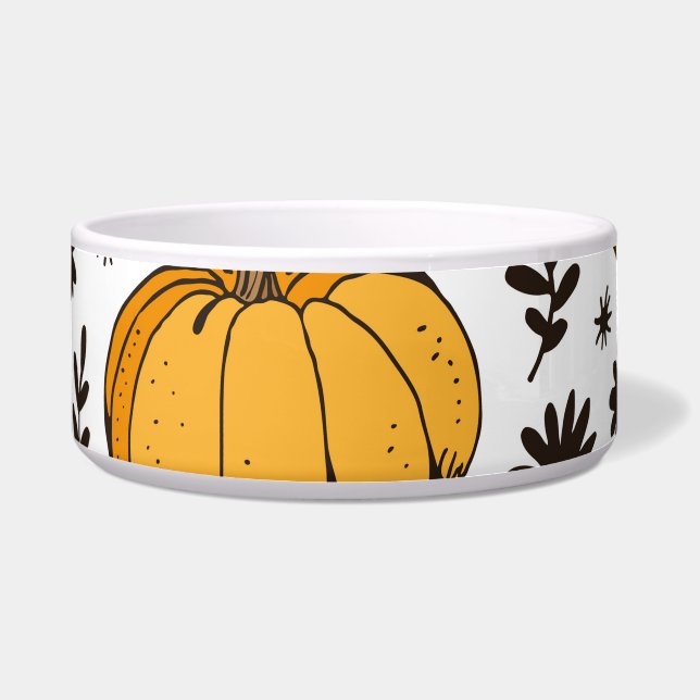 Pumpkin sketches: hand-drawn seamless pattern. bowl (Front)