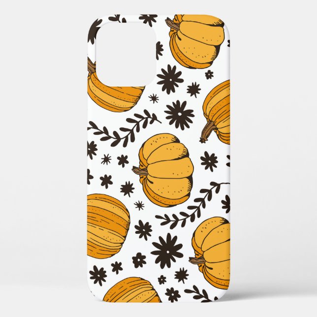 Pumpkin sketches: hand-drawn seamless pattern. Case-Mate iPhone case (Back)