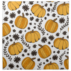 Pumpkin sketches: hand-drawn seamless pattern. cloth napkin