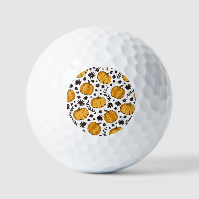Pumpkin sketches: hand-drawn seamless pattern. golf balls (Front)