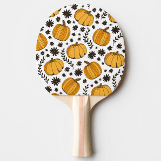 Pumpkin sketches: hand-drawn seamless pattern. ping pong paddle
