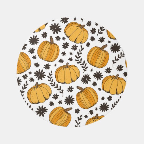 Pumpkin sketches hand_drawn seamless pattern rug