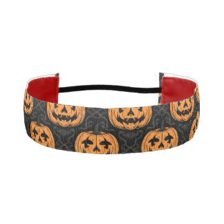 Pumpkin Skull Athletic Headband