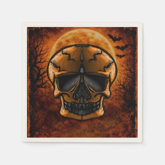 Pumpkin Skull Halloween Party Napkins
