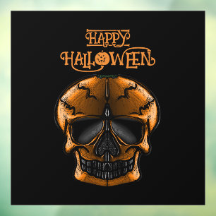 Pumpkin Skull Halloween Party Window Cling