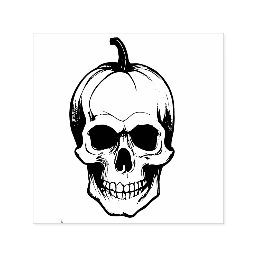 Pumpkin Skull Self-inking Stamp