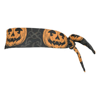 Pumpkin Skull Tie Headband