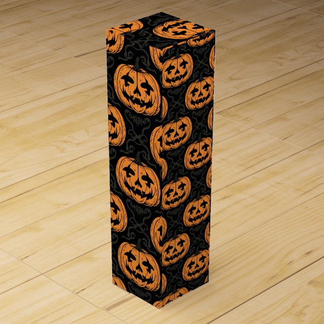 Pumpkin Skull  Wine Box (Front)