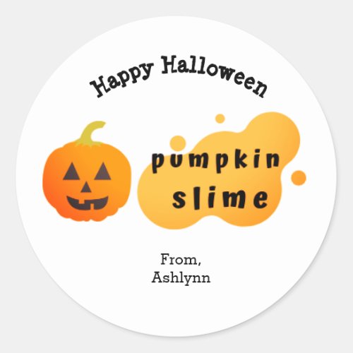 Pumpkin Slime Happy Halloween Classic Round Sticker