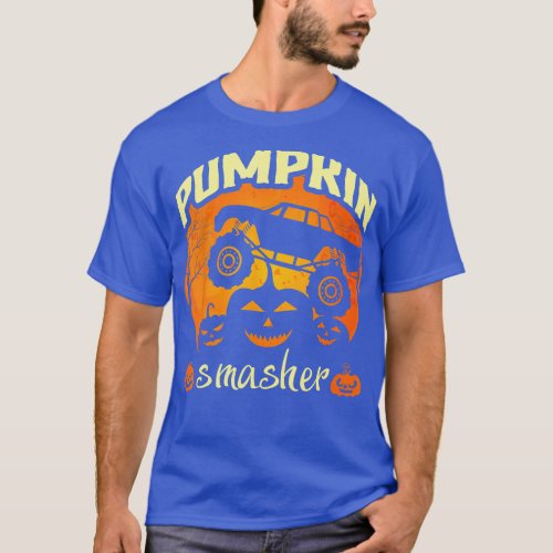 Pumpkin Smasher Halloween Monster Truck Lover Cost T_Shirt