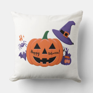Pumpkin Smile Heart Throw Pillow: Cheerful New Mod Pillow