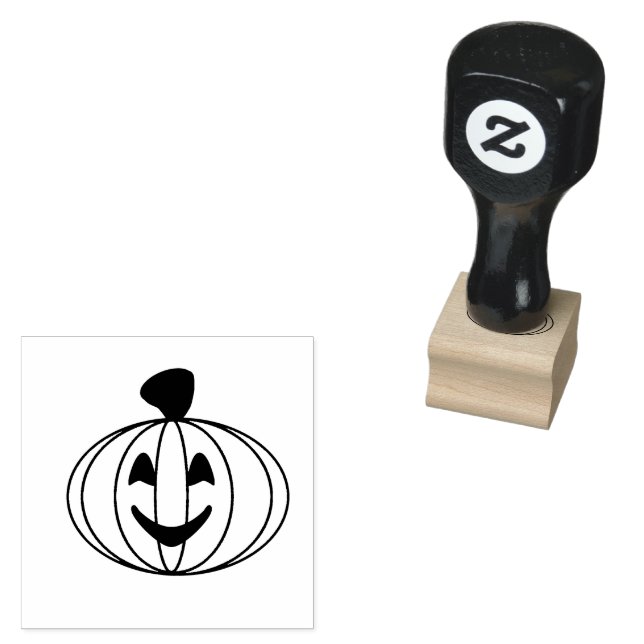 Pumpkin Smile Rubber Stamp (Stamped)