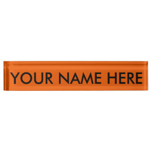 PUMPKIN (solid orange color, dudes & dudettes ) ~ Name Plate