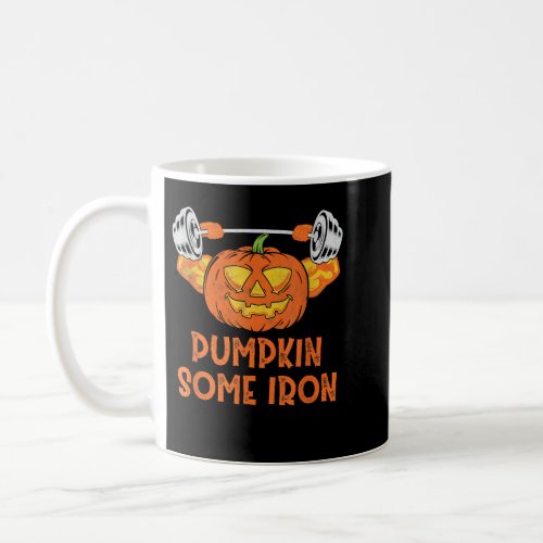 Pumpkin Some Iron Funny Halloween Gym Workout Weig Coffee Mug