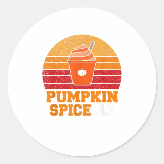 Pumpkin Spice Af Funny Men Husband Halloween Classic Round Sticker (Front)