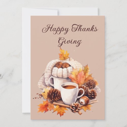 Pumpkin Spice and Coffee Holiday Card