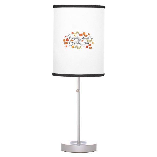 Pumpkin Spice And Everything Nice - Autumn Leaves  Table Lamp (Front)
