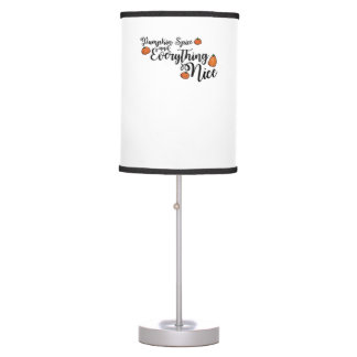 Pumpkin Spice And Everything Nice - Black Phrase W Table Lamp