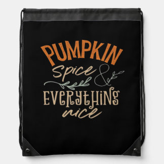 Pumpkin Spice And Everything Nice Boxy Drawstring Bag