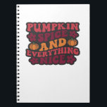 Pumpkin Spice And Everything Nice (Dark) Notebook<br><div class="desc">Dark-themed version of the pumpkin spice classic for night vibes.</div>