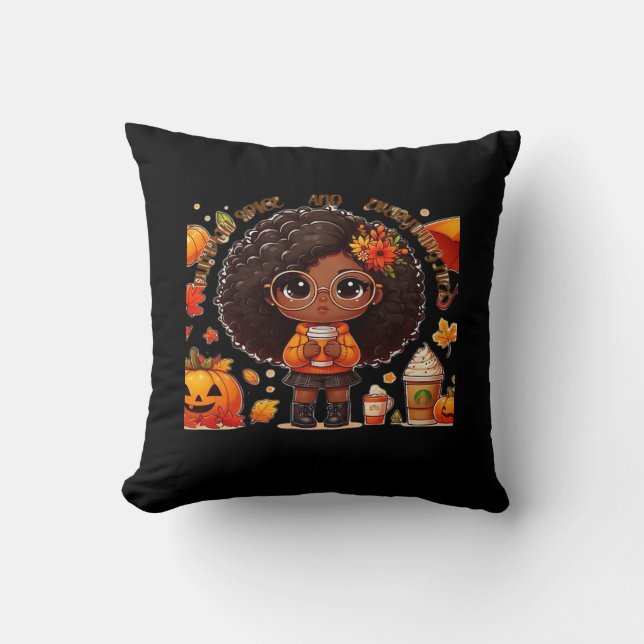 Pumpkin Spice And Everything Nice Design Funny Throw Pillow (Front)