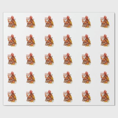 Pumpkin Spice and Everything Nice Fall Chicken Vib Wrapping Paper