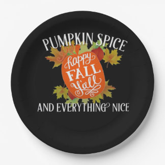 Pumpkin Spice And Everything Nice Fall Classic Paper Plates