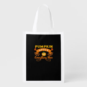 Pumpkin Spice And Everything Nice Fall Coffee Latt Grocery Bag