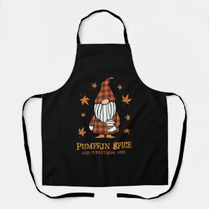 Pumpkin Spice and Everything Nice Fall Gnome Drink Apron