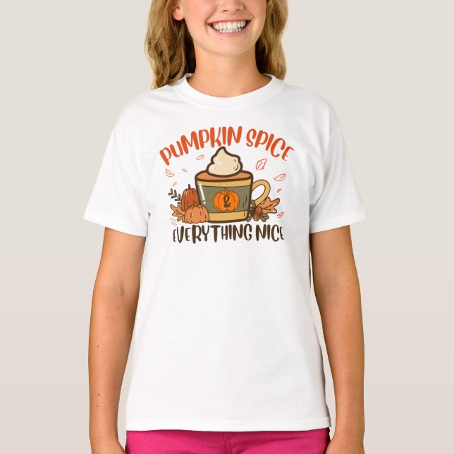 Pumpkin Spice And Everything Nice Fall Halloween T T-Shirt (Front)
