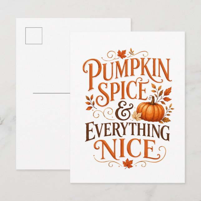  Pumpkin Spice and Everything Nice Fall Quote Invitation Postcard (Front/Back)